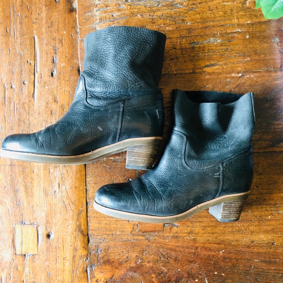 Shabbies Amsterdam leather ankle boots bohemian black US10 EU41 - Picture 5 of 5